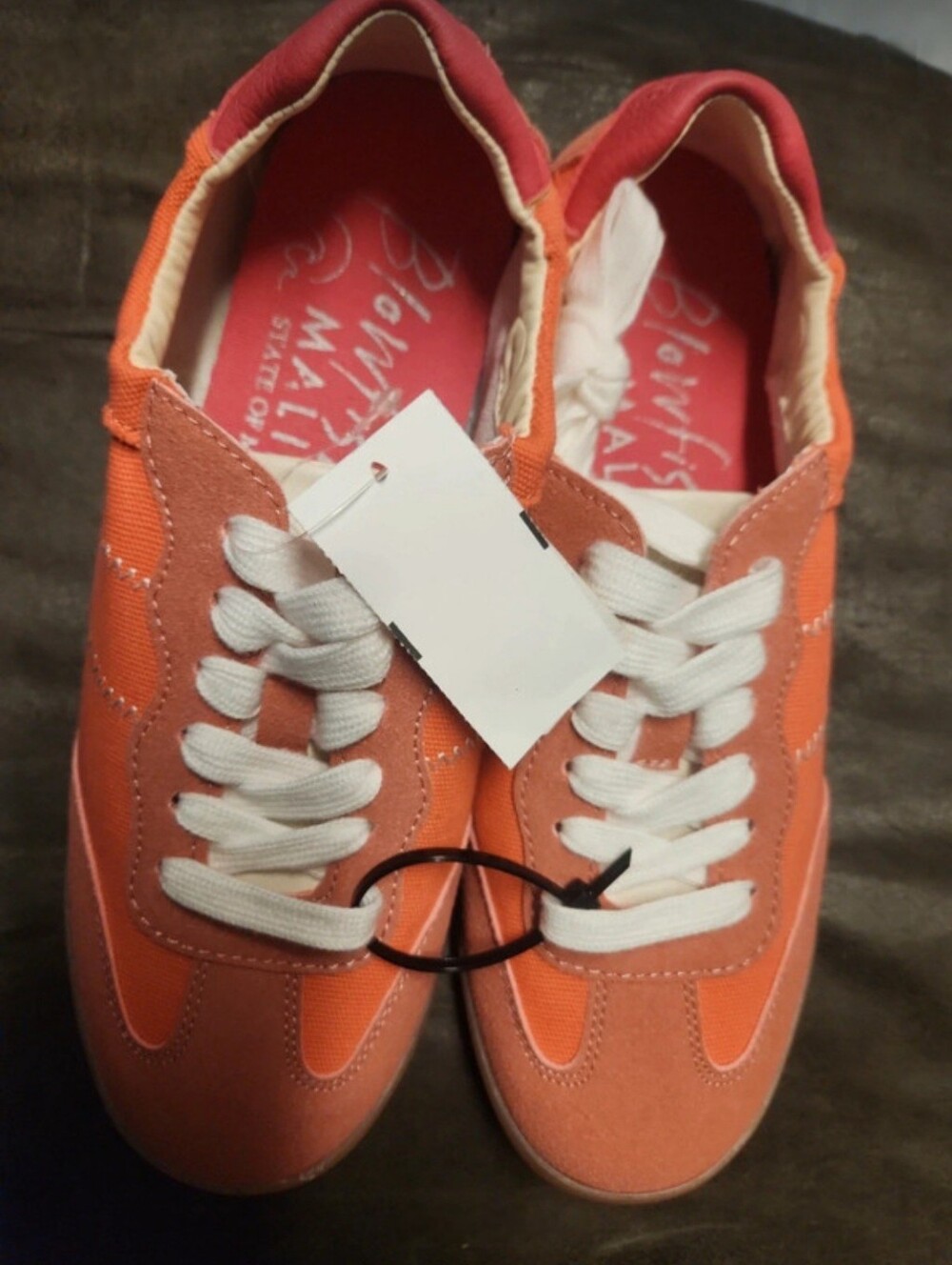 Women's Orange Casual Lace-Up Sneakers Womans 6 US
